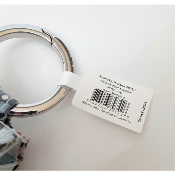 Vera Bradley Hand Sanitizer Keychain Lisbon Medallion Bag Charm NWT - Picture 5 of 5